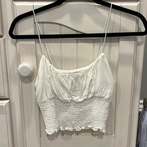 Pacsun White Ruched Tank Top